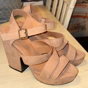 Qupid Tan Platform Heels